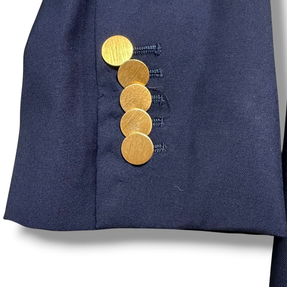 Gucci Uniform Blazer Jacket Navy Blue Wool Mohair Gold Buttons Sz 38 US 2 - Picture 7 of 9